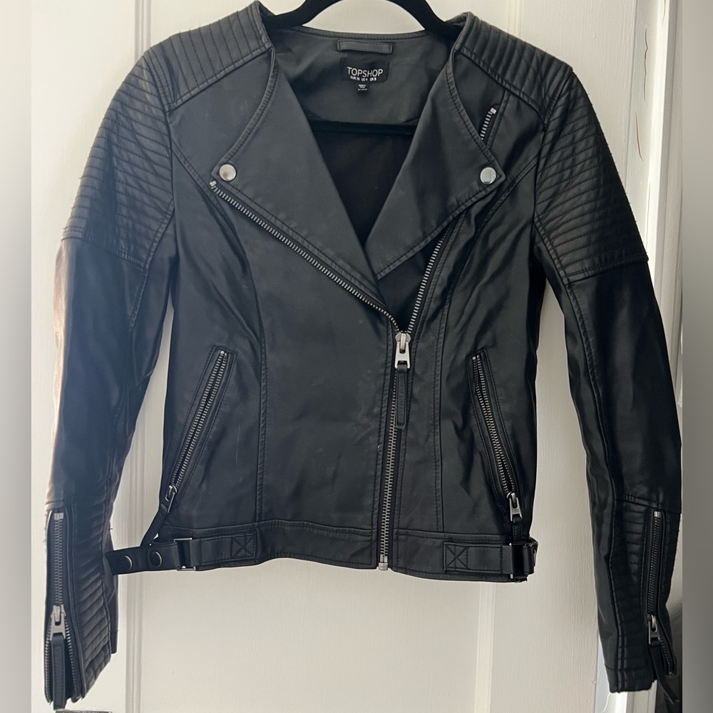 Top shop faux leather jacket size 4